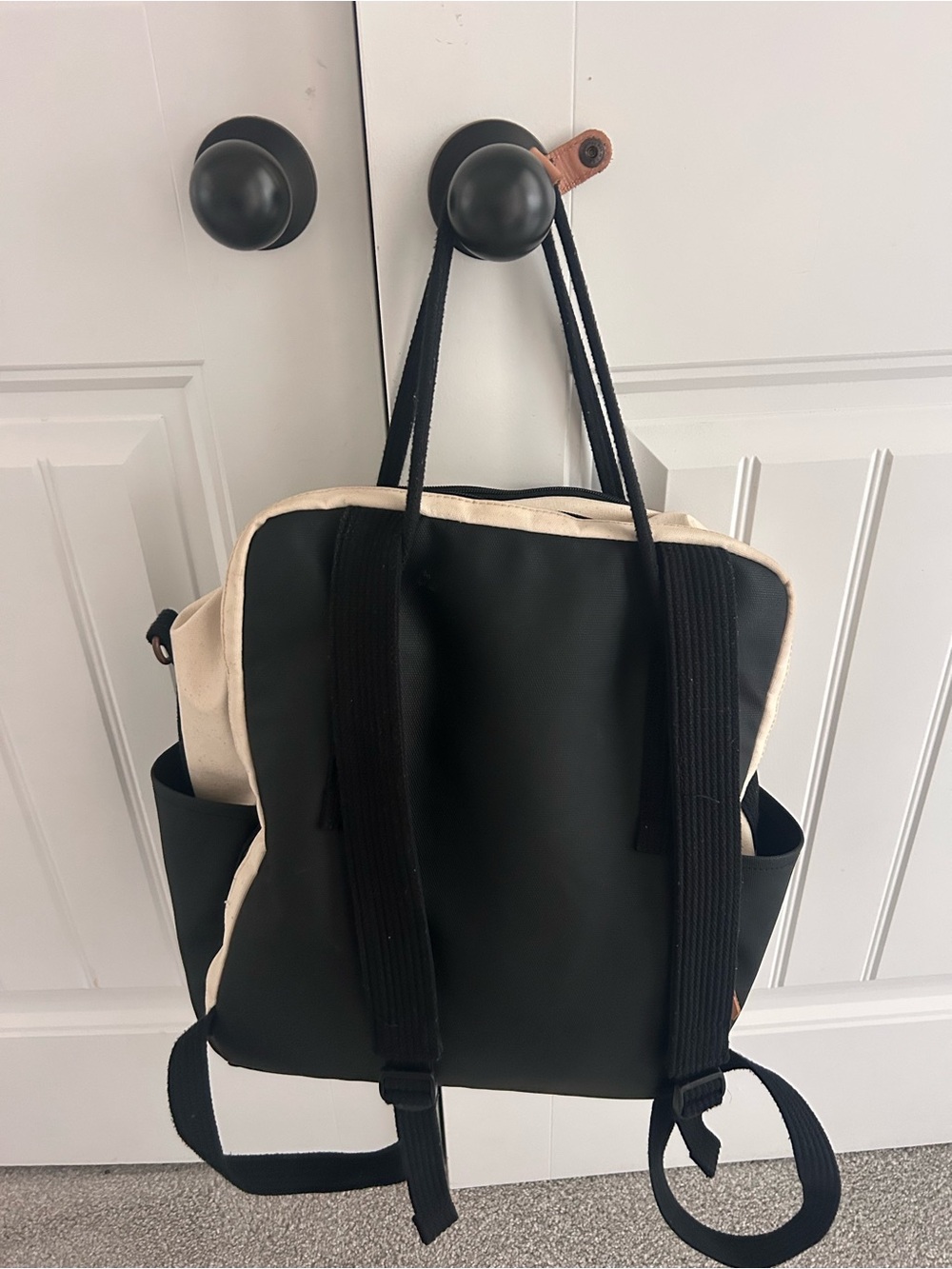 Petunia Pickle Bottom Two-Tone Black and Cream Baby Bag Backpack - Picture 2 of 5